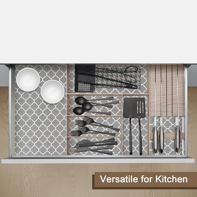 OcePor Non-Adhesive Drawer and Shelf Liner 12IN x 30FT，Non Slip Cabinet and Cupboard Liner, Kitchen Cabinet Liners for Shelves, Waterproof Drawer Shelf Liners for Cabinets/Bathroom Cupboard - Image 5