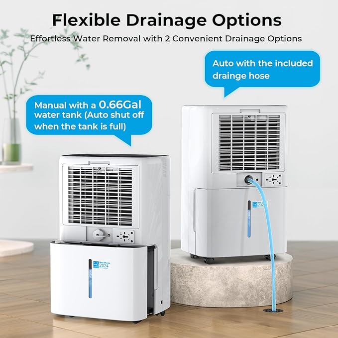 5000 Sq. Ft Dehumidifier for Basement, Max 52 Pints Dehumidifiers for Home & Large Room with Drain Hose, Manual & Auto Drainage, 4 Modes, Intelligent Humidity Control, 24H Timer, Auto Defrost - Image 4