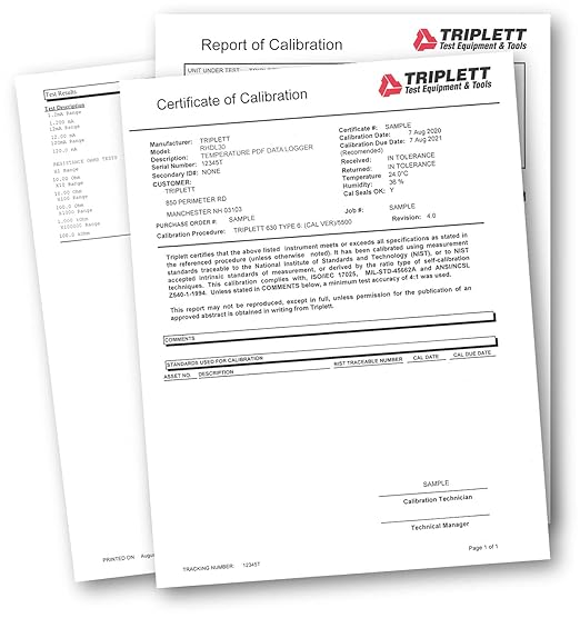 Triplett RHDL30 Temperature / Humidity PDF Data Logger with Certificate of Traceability to NIST - Record 24,000 Readings Each - Image 2