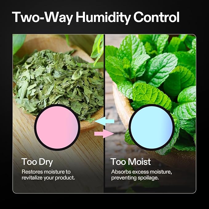 VIVOSUN Heavy Duty 2-in-1 Trimming Tray for Herbals Collecting and 62% RH Two-Way Humidity Control Packs, Size 8 g, 10 Packs, Each for Storing 1 oz, Moisture Balancer with RH Indicator Card for Food - Image 7