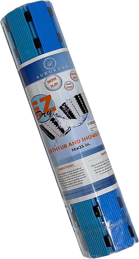 Non Slip Bathtub Mat | Double-Layered Shower Floor Mat with Suction Cups | EZ-Dry Construction | Non-Toxic, BPA, Latex, Phthalate, PVC Free (Wave) - Image 7