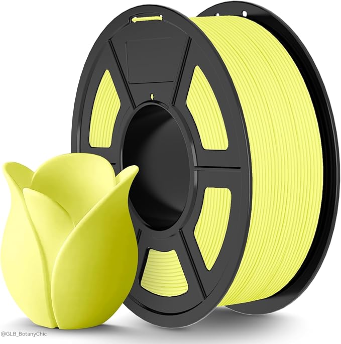 TECBEARS High Speed PLA 3D Printer Filament，Matte PLA Filament 1.75mm for High Speed 50-600mm/s, High Toughness Matte Filament, Yellow 1KG by TECBEARS