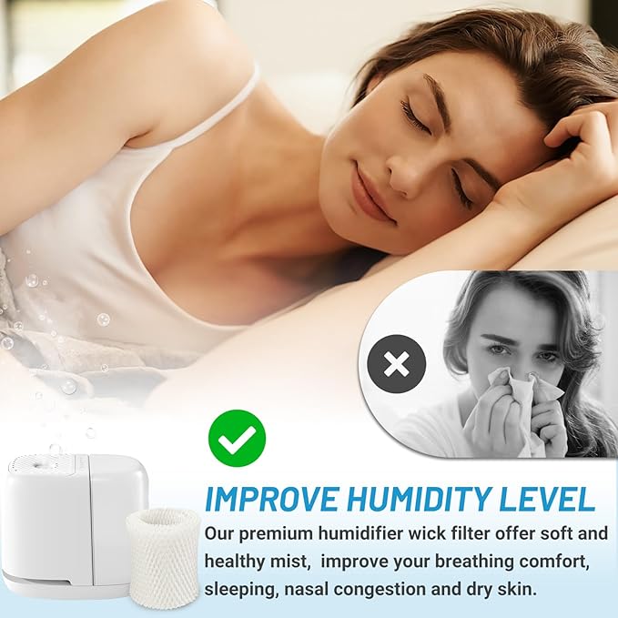 Lemige Humidifier Filter Replacement 2.0 for Canopy Bedside Humidifier and Nursery Humidifier, Made with Wood Pulp and Paper Wick Filter, 6 Pack Humidifier Wicking Filter Replace Every 6 Weeks - Image 5