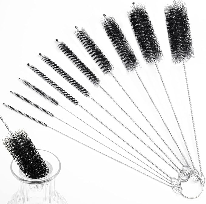 LOVEINUSA Straw Cleaner Brush, 10 Pieces 8.2 Inch Bottle Brush, Nylon Tube Brushes Kit for Reusable Drinking Straws, Sippy Cup, Tumbler, Water Bottle by LoveInUsa