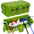 [2 Pack] Outdoor Electrical Box Waterproof, OUTDSPLY Medium Outdoor Electrical Box (11.6x5.2x4.1 inch)w/ 6 Cable Entry, Weatherproof Connection Box for Power Strip, Plug, Timer, Holiday Lights, Green by OUTDSPLY