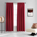 DONREN 84 inche Length Curtain Panels - Light Reducing Thermal Insulated Solid Blackout Curtains/Panels/Drapes for Living Room (Set of 2, 60 inches by 84 Inch, Red) by DONREN