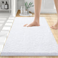 Smiry Luxury Chenille Bathroom Rugs 24x16, Extra Soft and Absorbent Shaggy Bath Mat, Machine Washable, Non-Slip Plush Carpet Runner for Tub, Shower, and Floor, Home Decor Accessories, White by Smiry
