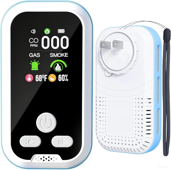 6 in1 Carbon Monoxide Detector Combo with HD Screen Monoxide Alarm, Detects CO, Natural Gas, Smoke, Temperature, and Humidity for Home, Apartment, Hotel, Camping RV Safety Gifts Idea by MakeyourLifeBetter