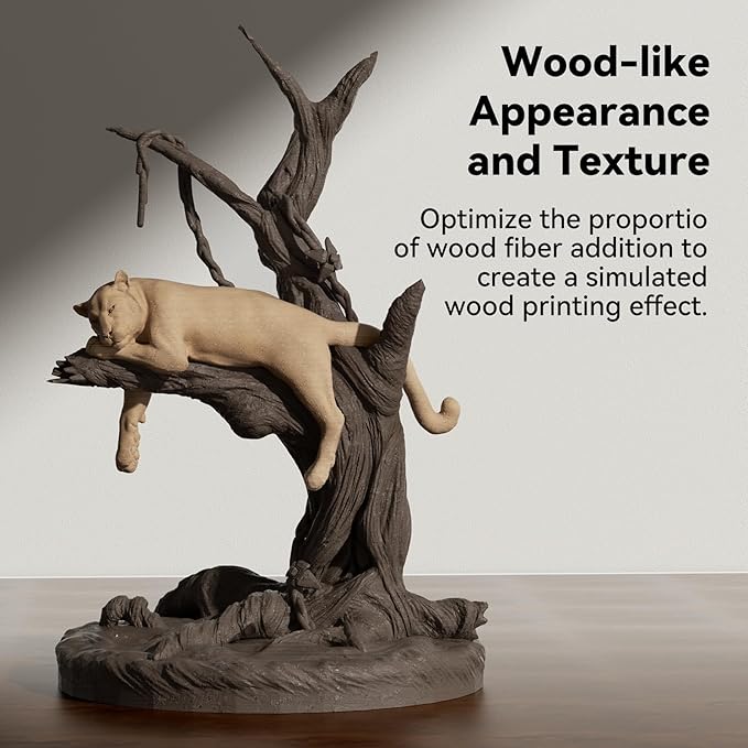 kexcelled Wood PLA Filament 1.75 mm Dark Walnut, Real Wood PLA 3D Printer Filament, Real Natural Wood Fiber, Dimensional Accuracy +/- 0.03 mm, 1 kg Spool (2.2 lbs), Brown - Image 2