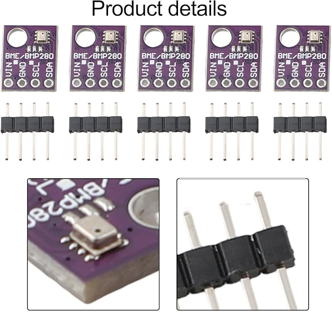 Digital Temperature Humidity Sensor Module BME280 5PCS Environmental Monitoring Board I2C SPI Interface with Pressure Detection Range -40°C to 85°C 300-1100hPa - Image 5
