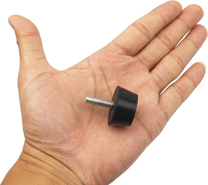16Pcs M6x20 Medium Hard Rubber Bumper Feet with Screw-in Nut for Furniture Glide Leveling Floor Protector - Image 4