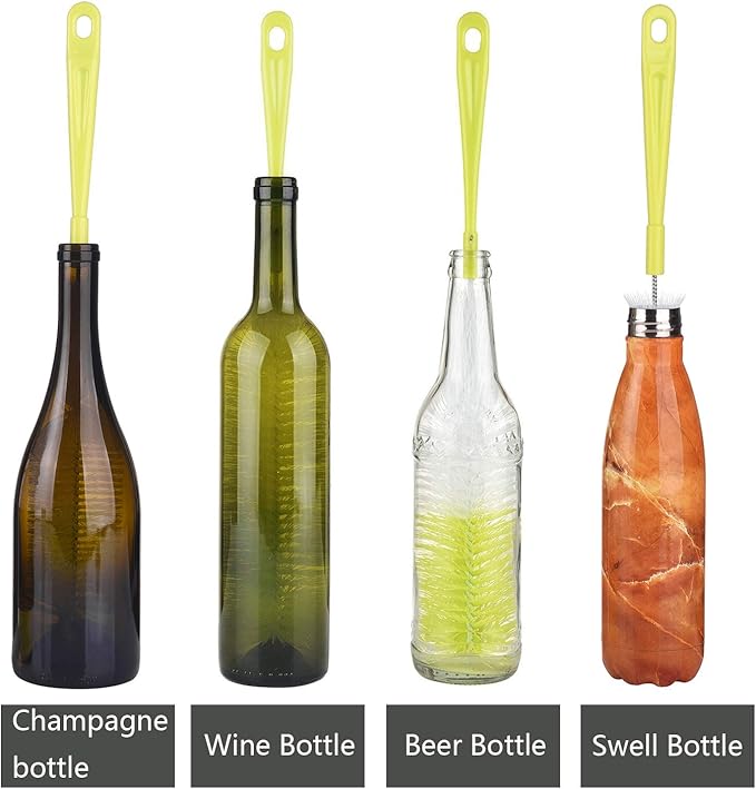 ALINK 3-Pack Long Narrow Neck Bottle Cleaning Brush for Beer, Wine, Flask, Thermos, Sport Well, Brewing Bottle and Hummingbird Feeder and Long Narrow Neck Sport Bottles - Image 4