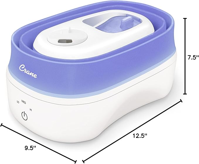 Crane Collapsible Cool Mist Humidifier for Bedroom and Office, 1 Gallon Portable Humidifier for Travel and Easy Storage, Blue and White - Image 10