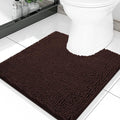 Smiry Luxury Chenille Toilet Rugs U-Shaped 20x20, Soft Absorbent Non-Slip Contour Bathroom Rugs for Toilet, Machine Washable Contoured Bath Mats, Brown by Smiry