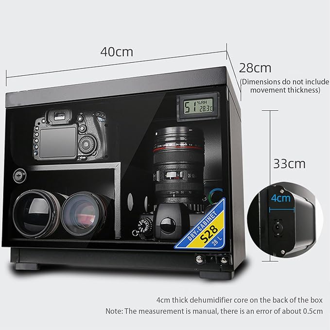 28L Camera Dry Cabinet Digital Control Dehumidifier, Electronic Dry Box for Camera Lens Electronic Equipment Stamp Tea Jewelry Storage - Image 5