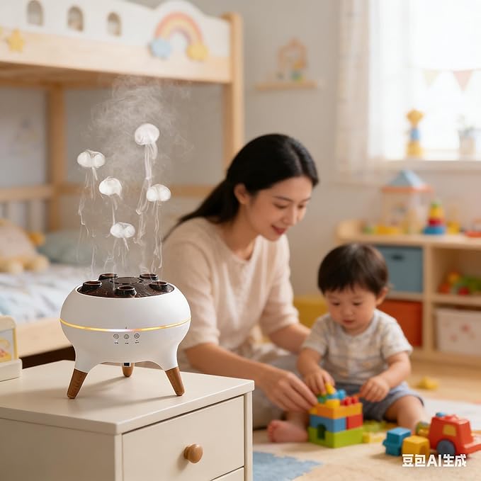 Dynamic Jellyfish Air Humidifier & Jellyfish Essential Oil Diffuser for Home,Office, Yoga - 7 Color-Changing Lights ，Remote Control ，4H/8H Timer Setting, Auto Shut-Off 250ml - Image 4
