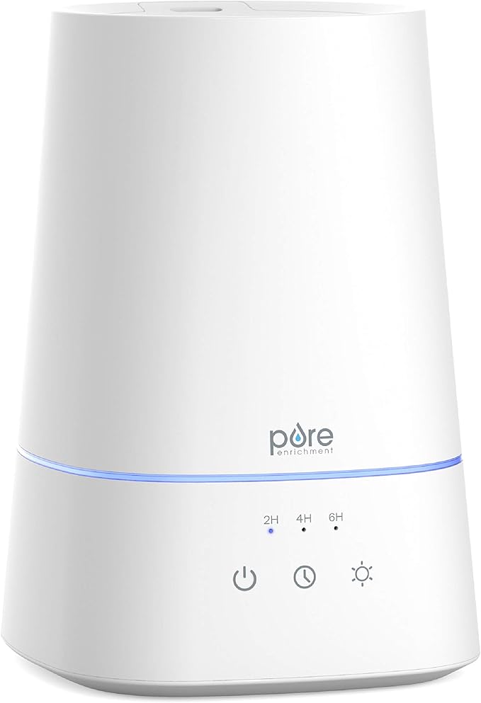 Pure Enrichment HUME Max - Easy Top-Fill Ultrasonic Cool Mist Humidifier, 3.7-L (1 Gallon) Water Tank, 3 Mist Settings, & Auto Shut-Off Timer - Ideal for Large Bedrooms, Nurseries & Dry Areas (White) by PureEnrichment