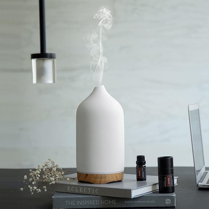 VIVITEST Aromatherapy Diffuser,250ML Ceramic Ultrasonic Essential Oil Diffuser for Aromatherapy (250ML) - Image 6