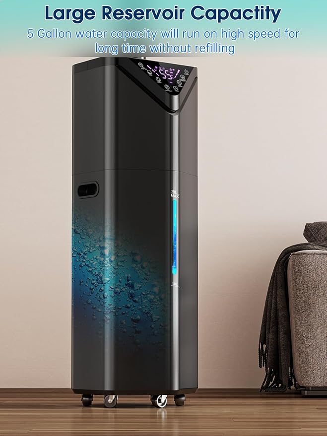 5Gal Humidifiers for Bedroom Large Room 2800 sq ft, 19L Quiet Humidifiers for Large Room, Floor Humidifier with 6 Mist Mode & Auto 180°Mist Tube for Home Whole House School Office Commercial Plants - Image 7