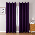 ChrisDowa Grommet Blackout Curtains for Bedroom and Living Room - 2 Panels Set Thermal Insulated Room Darkening Curtains (Royal Purple, 52W x 84L) by ChrisDowa