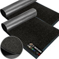 GORILLA GRIP Waterproof Traffic Guard Door Mat, 2 Pack Heavy Duty Entryway Mats, Strong Backing Commercial Utility Rugs for Office Hallway, Garage Floor and Home, Low Profile Carpet, 35x23, Black by GorillaGrip