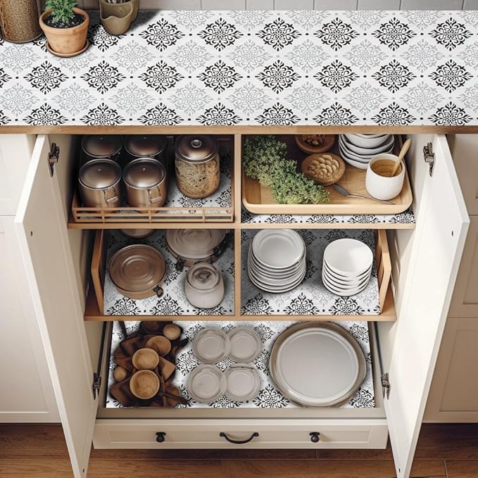 Premium Shelf Liner Non Slip 12inx50FT, Non Adhesive Drawer Liner, Waterproof Pantry Liner, Cabinet Lining Shelf Liners for Kitchen Cabinets - Image 7