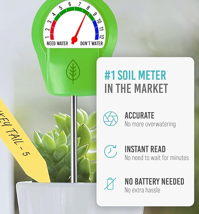 GROWIT Plant Moisture Meter - Accurately Tells You When to Water Your Plants - No Battery Needed - Image 2