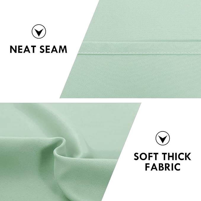 DWCN Thermal Short Blackout Curtains for Bedroom/Kitchen, Energy Saving Room Darkening Curtains for Nursery/Bedroom/Kitchen(W42 x L36 inch，Light Green, Set of 2 Panels, Top of Rod Pocket) - Image 5