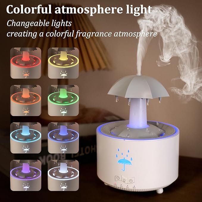 Essential Oil Diffuser for Home, Bedroom Humidifiers, Air Scent Aroma Aromatherapy Ultrasonic Humidifier Machine Timer Small Mini difusor de Aromas para casa Living Room Office Decor Gifts Raindrop - Image 4