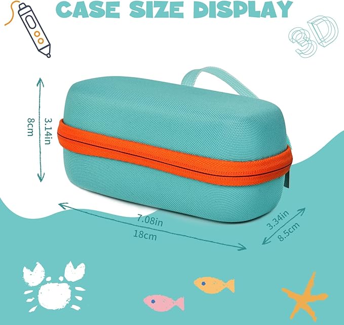 Case Compatible with 3Doodler Start+ Essentials for 3D Pen Set for Kids, Carrying Holder Fit for Printing Pens,Storage Organizer for Printing Filament Refill,Micro-USB Charger (3D-01-Light Blue) - Image 2