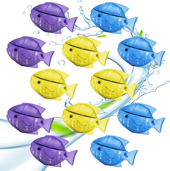 Humidifier Cleaner Fish, Tank Cleaning Cartridge, Purifies Water and Eliminates Mineral Build-up, 12 Pack - Purple, Blue,Yellow 3 Colors by ADDFRESH