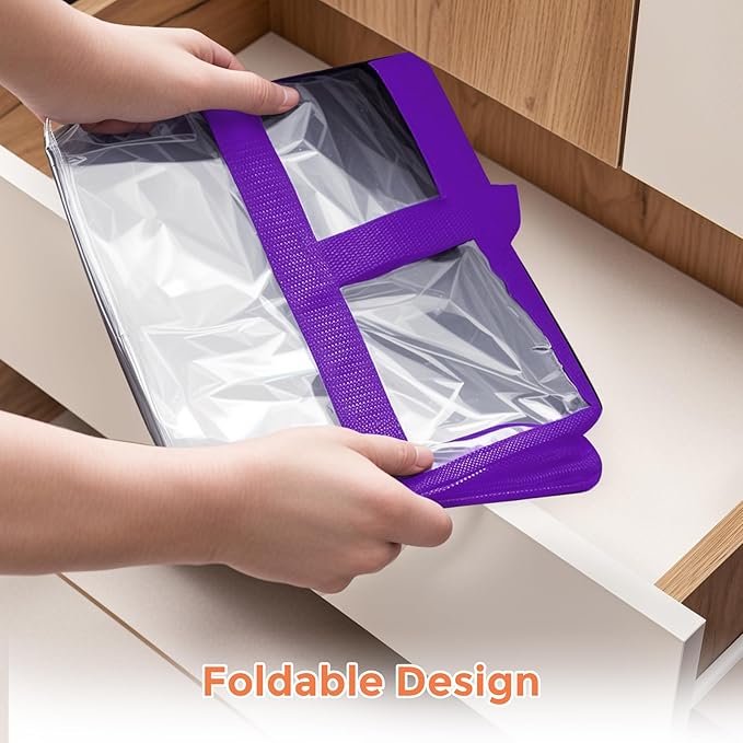 Budding Joy 6 Pack Clear Zippered Storage Bags for Clothes,40L Closet Organizers and Storage Containers Vinyl Moving Bag for Bedding, Linen, Blankets, Comforters, Clothing & Toys - Image 7