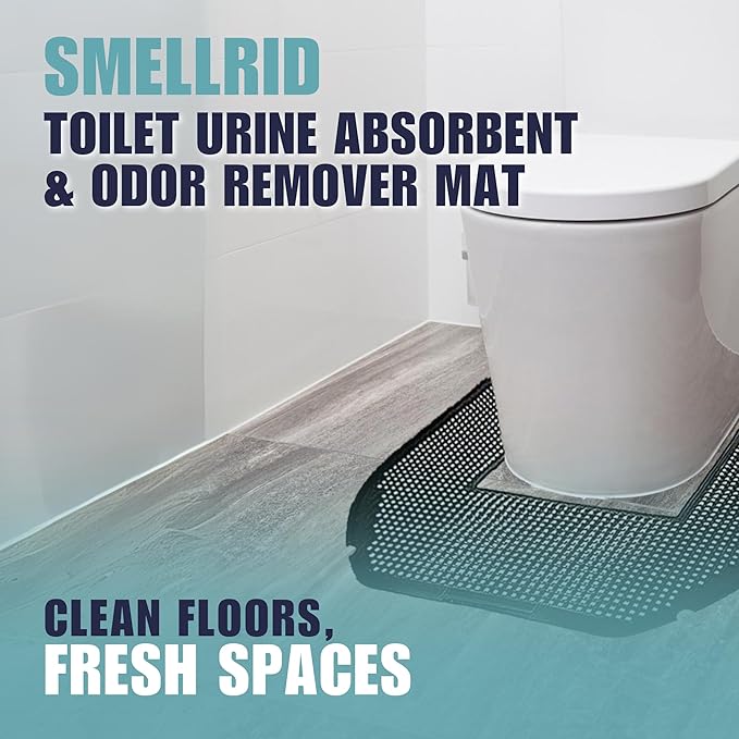 SMELLRID Absorbent & Odor - Control Bathroom Mat for Toilets for Men – High-Performance Splash Pad for Hygiene and Floor Protection – Durable Bathroom Mats – Pack of 6 (22 x 22 x 0.25 Inches) - Image 3