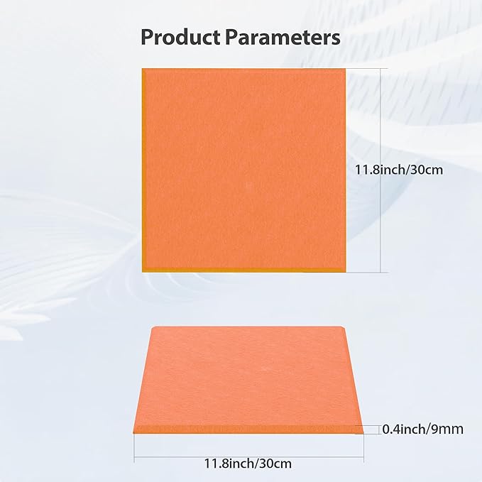 12 Pack Acoustic Panels Self Adhesive Sound Proof Foam, High Density Sound Acoustic Panel, 12X12X0.4 Inch Square Panels in Home, Office, Reccording Room, Studio,and More(Orange-Red) - Image 6