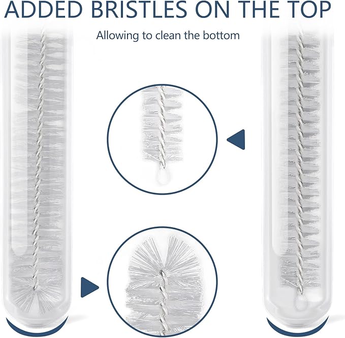 Straw Cleaner Brushes Sets, 12 Pieces 8.2 Inch Botthle Cleaning Brush and Nylon Tube Brush Brush Kit for Sippy Cup, Tumbler, Water Bottle, Drinking Straw (White) - Image 4