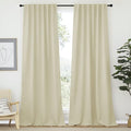 NICETOWN Living Room Blackout Curtains 95 inches Long, Window Treatment Room Darkening Curtains for Office (Beige, 52" Wide by 95" Long, 2 Pieces) by NICETOWN