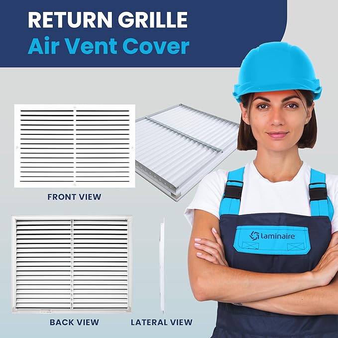 25x20 Inch (Duct Opening) Air Return Vent Cover Decorative – Premium Aluminum AC Vent Cover for Ceiling & Wall, Rustproof Grille, Ideal for Home HVAC Grille, Durable & Easy to Install by ACLAMINAIRE - Image 2