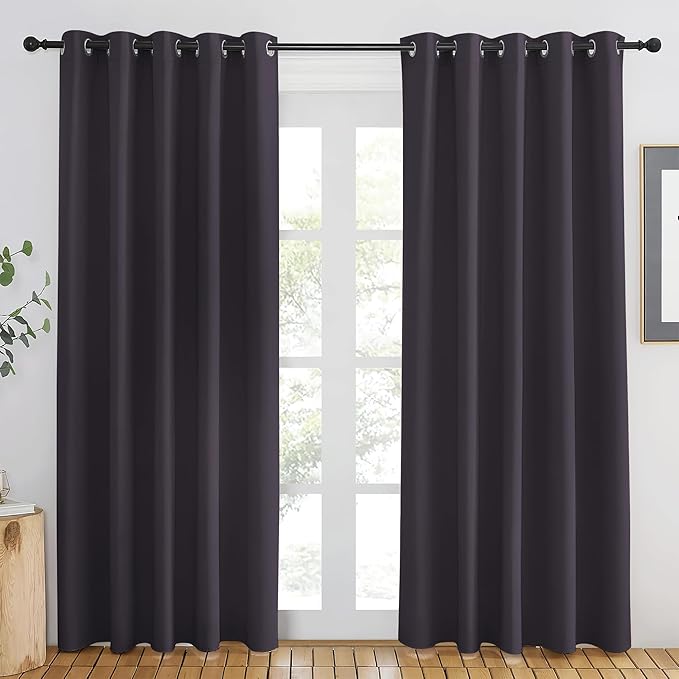NICETOWN Greyish Purple Blackout Curtains 84 inch Length, Grommet Top Room Darkening Drapes for Bedroom Living Room, Light Blocking Window Covering for Privacy (W66 x L84 Inch, 1 Panel) by NICETOWN