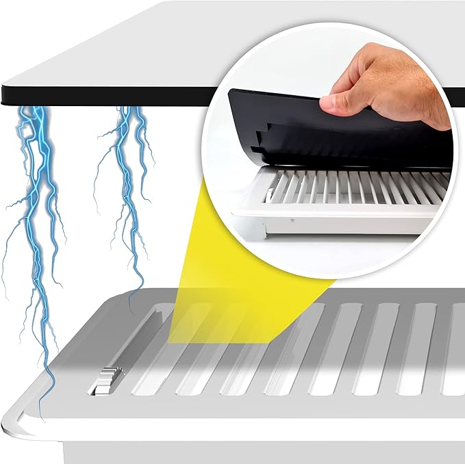 Powerful Magnetic Vent Covers (3-Pack) That Will Never Fall Off (Upgraded Design) - for Sealing Floor/Wall/Ceiling Registers of Width 5.25" to 6", Length 9.25" to 10" | Vent Not Included | White by HMmagnets