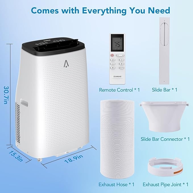 GarveeHome Portable Air Conditioner, Energy Efficient 14000 BTU AC, Window Kit & 24H Timer, Dehumidifier & Fan Modes, Portable AC for Apartment. - Image 2