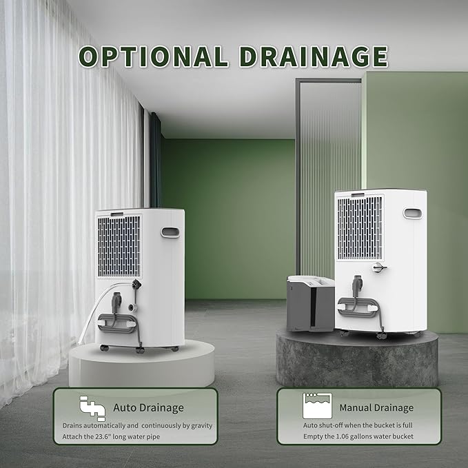 Shinco 86 Pints Dehumidifier for Home and Basements, 5000 Sq.Ft Dehumidifiers with Drain Hose, Auto or Manual Drainage, Auto Defrost, Quietly Remove Moisture, Intelligent Humidity Control, 24HR Timer - Image 6