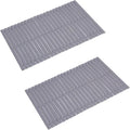 Bath Mat Bathroom Rugs Floor Wood Shower Bathtub Waterproof Non Slip Grey Accessories 16x24 Inch Easy to Clean, 2 pcs by Fovlaurs