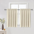 DWCN Blackout Curtains for Living Room Thermal Insulated, Energy Saving & Noise Reducing Bedroom Curtains, Light Beige, W 52x L 36 Inch, Set of 2 Rod Pocket Curtain Panels by DWCN
