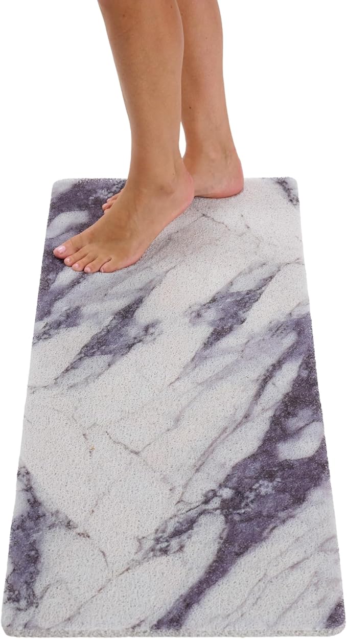 Non Slip Bathtub Mat Shower Mat for Tub - Loofah Bath Mats for Bathroom - 40x16 Bathtub Floor Mat - Textured Anti Slip Bath Mat Without Suction Cups - Secure Mat for Wet Areas (40x16 Blue Grey) by ENKOSI