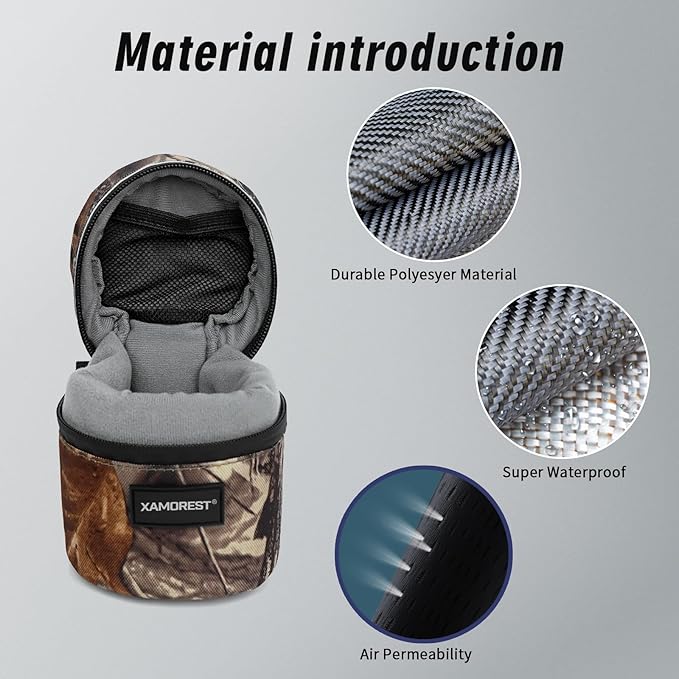 Camera Lens Case Lens Bag Compatible (3.15" x 3.15"(Nylon, Leaf)) - Image 3