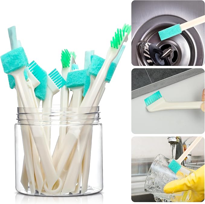 Nuenen 16 Pcs Small Household Cleaning Brushes - Deep Detail Crevice Cleaner Brush Set, Corner Space Keyboard Bottle Tile - Image 5