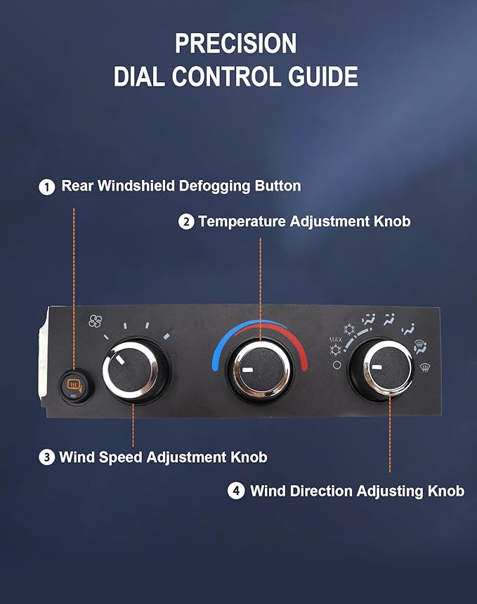 Flecto Manual Climate Control Module AC Heater Panel Compatible with Chevrolet Express & GMC Savana Van 2001-2021 Replaces OEM 15773679, 84793088, 599-294 - Image 4