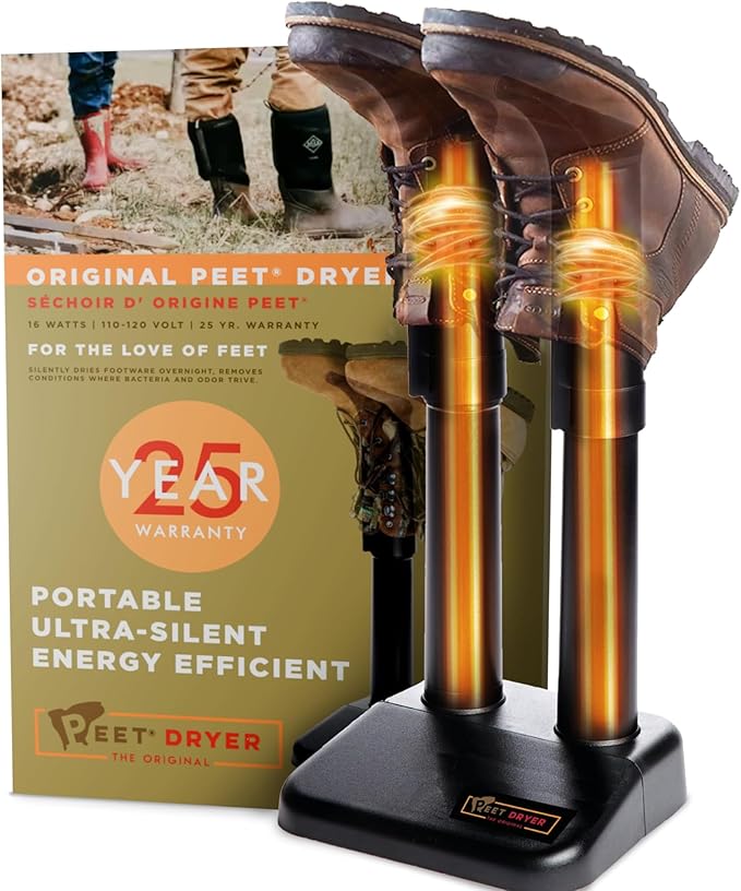 PEET, Original Dryer, Electric Shoe Dryer, Effective Drying for Work Boots & Outdoor Gear, Athletic Gear, Portable, Silent & Energy-Efficient, Made in USA by PEETShoeDryerInc