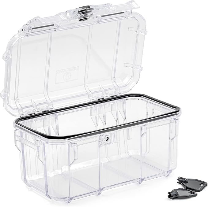 Seahorse 58 Portable Waterproof Dry Box OEM Protective Case - Travel Safe/Mil Spec / IP67 Waterproof/USA Made - for Cameras, Ammunition, Rifle Ammo, Pistols, Smell Proof Box (Clear) (SE58CL) by SeahorseCases