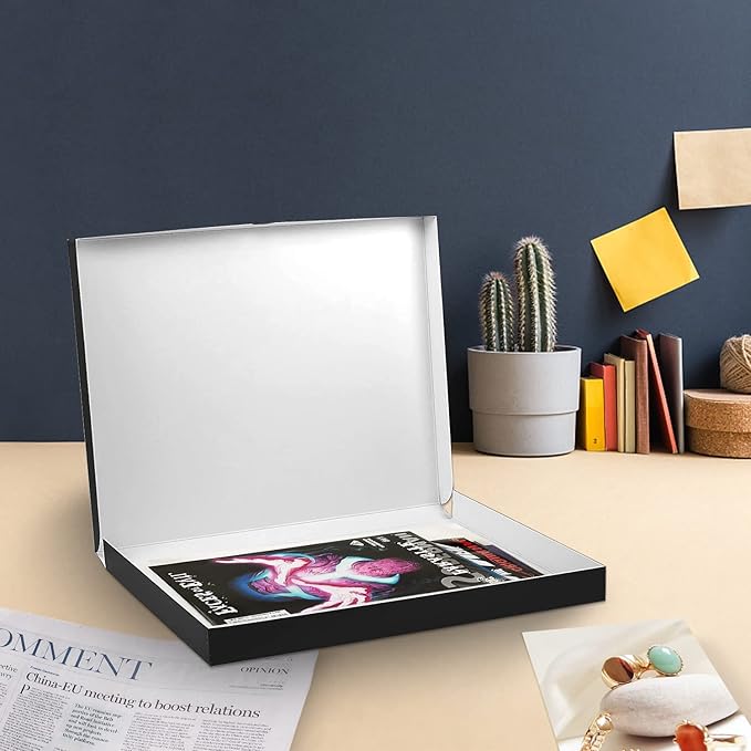 Lineco 16x20 Black Clamshell Archival Folio Storage Box, 1.75" Deep. Acid-Free with Metal Edge. Preserves Picture Longevity, Organize Photos or Documents, Crafts, DIY - Image 5